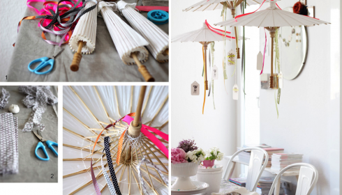 I am totally charmed by this DIY umbrella decoration I found on Decor8