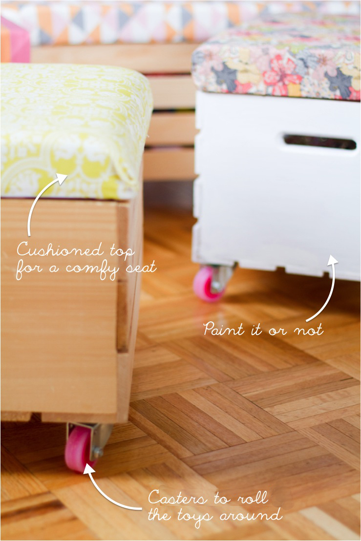 wooden toy box with wheels